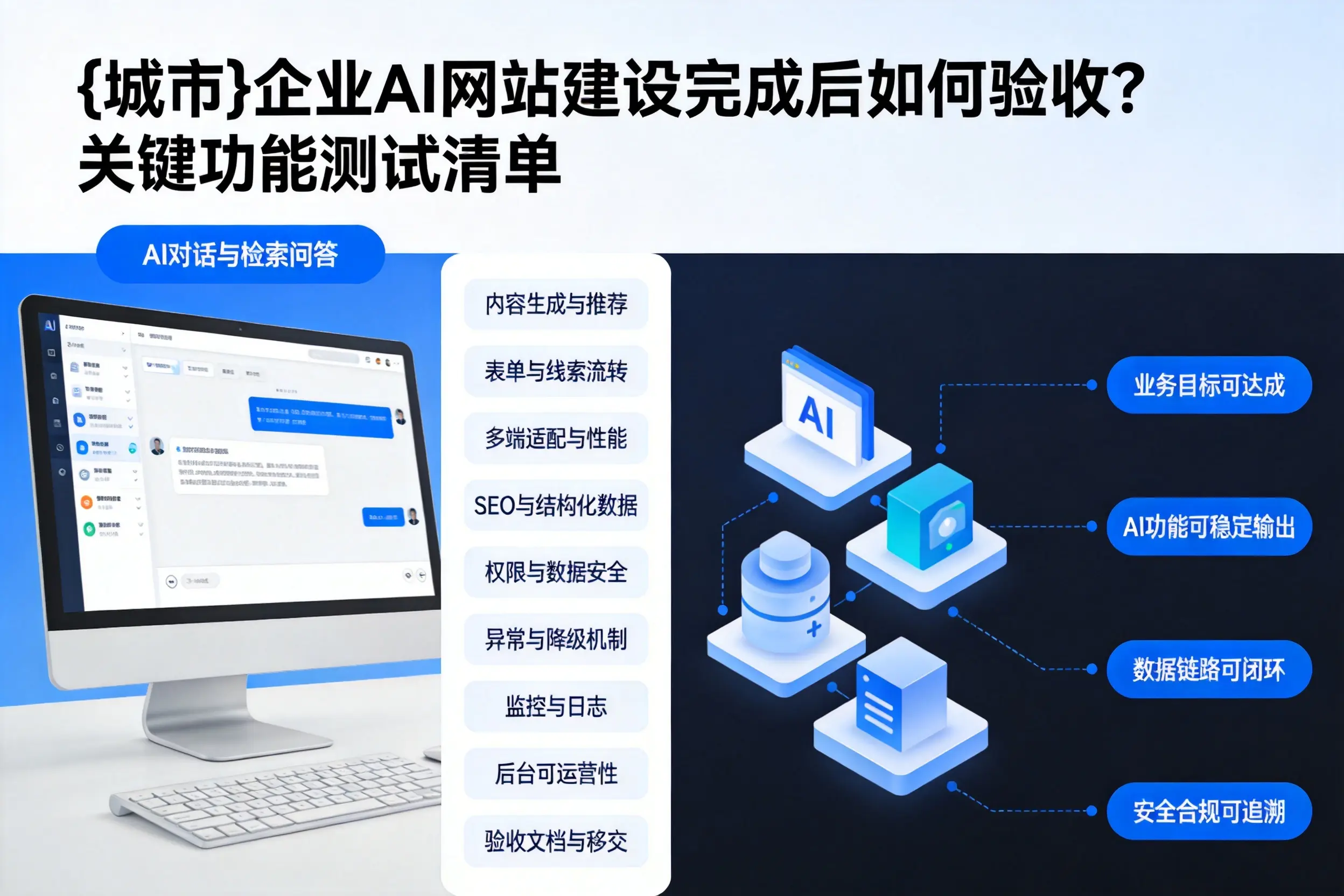 温州企业AI网站建设完成后如何验收？关键功能测试清单
