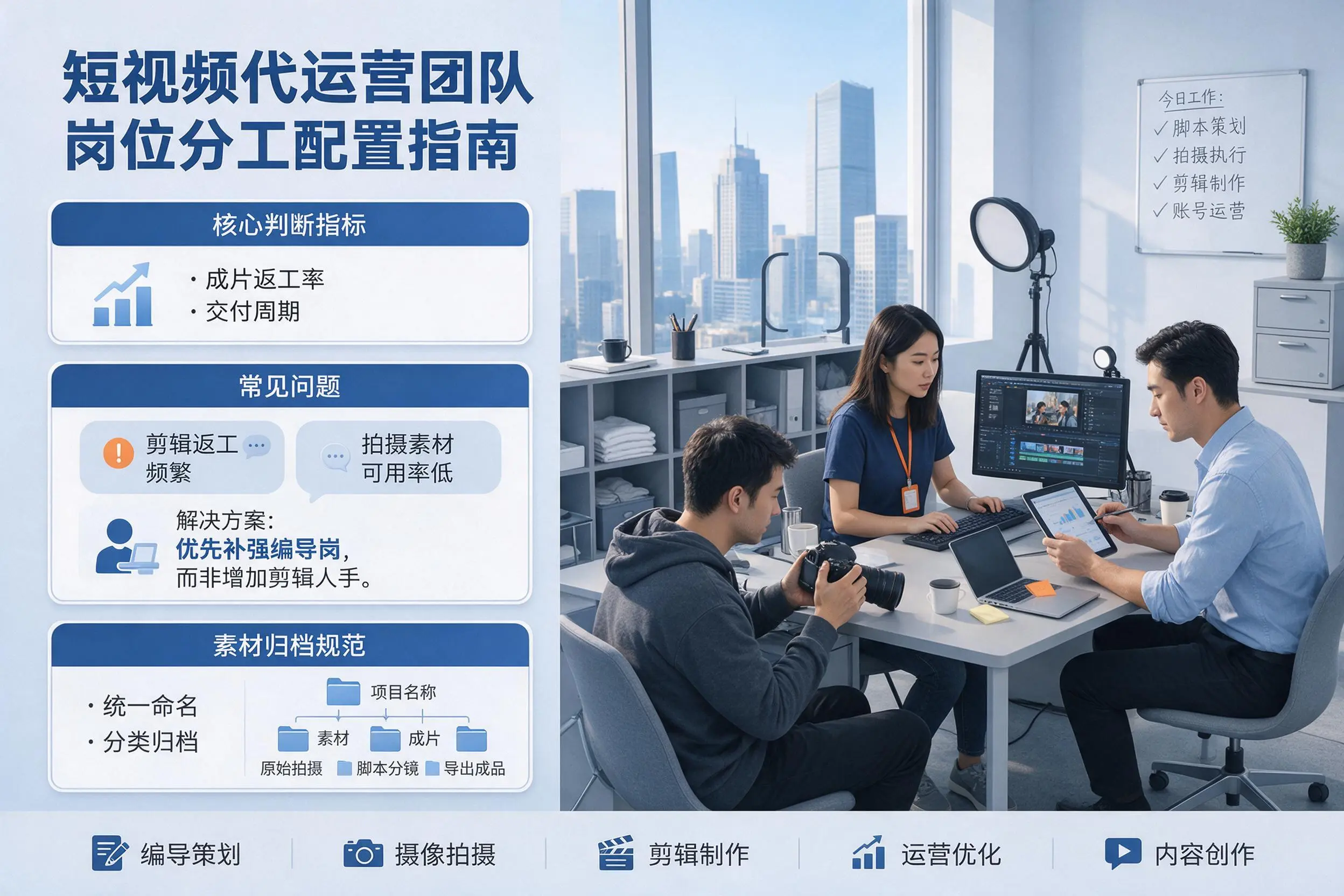 短视频代运营团队如何配置？温州企业岗位分工科普说明