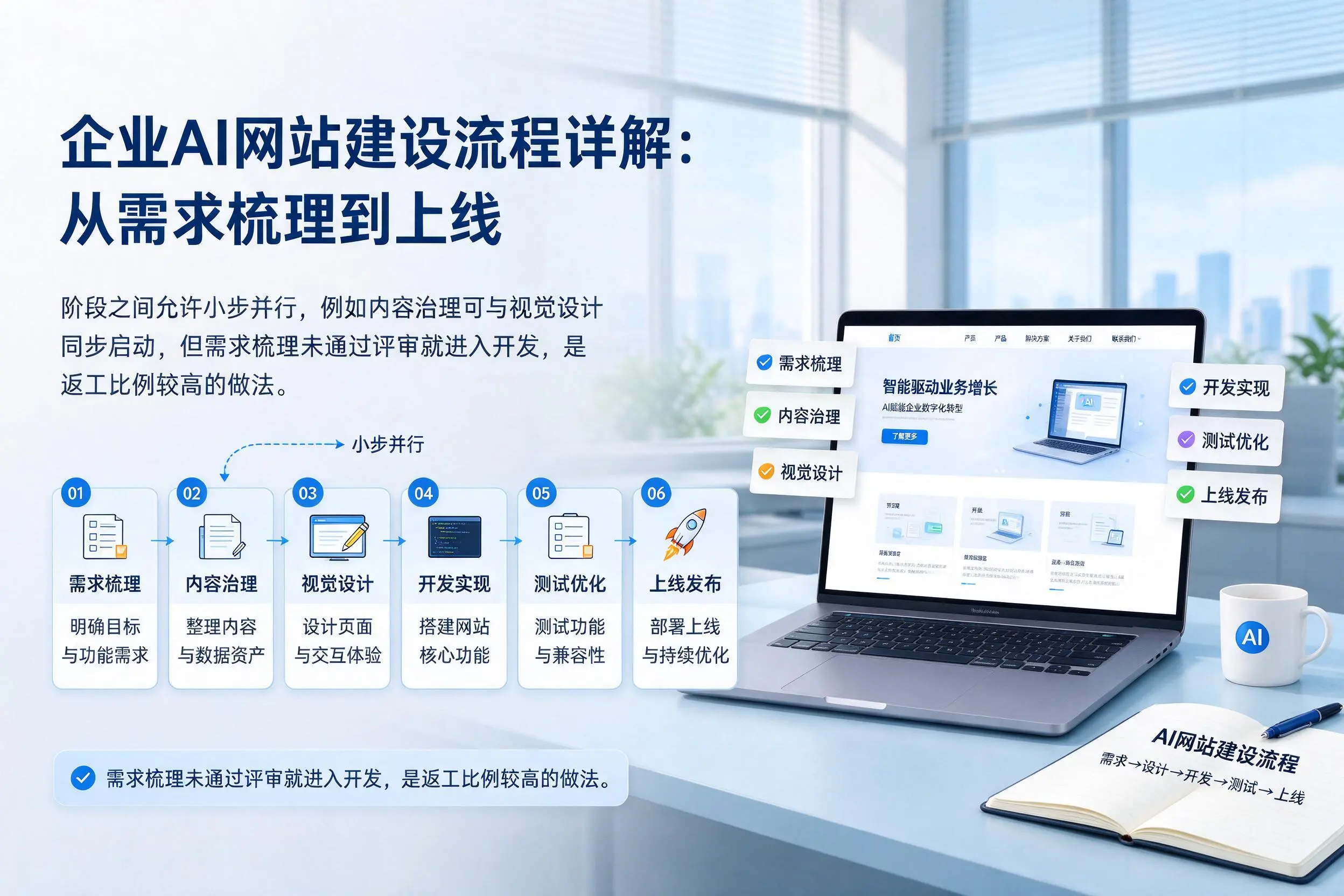 温州企业AI网站建设流程详解:从需求梳理到上线