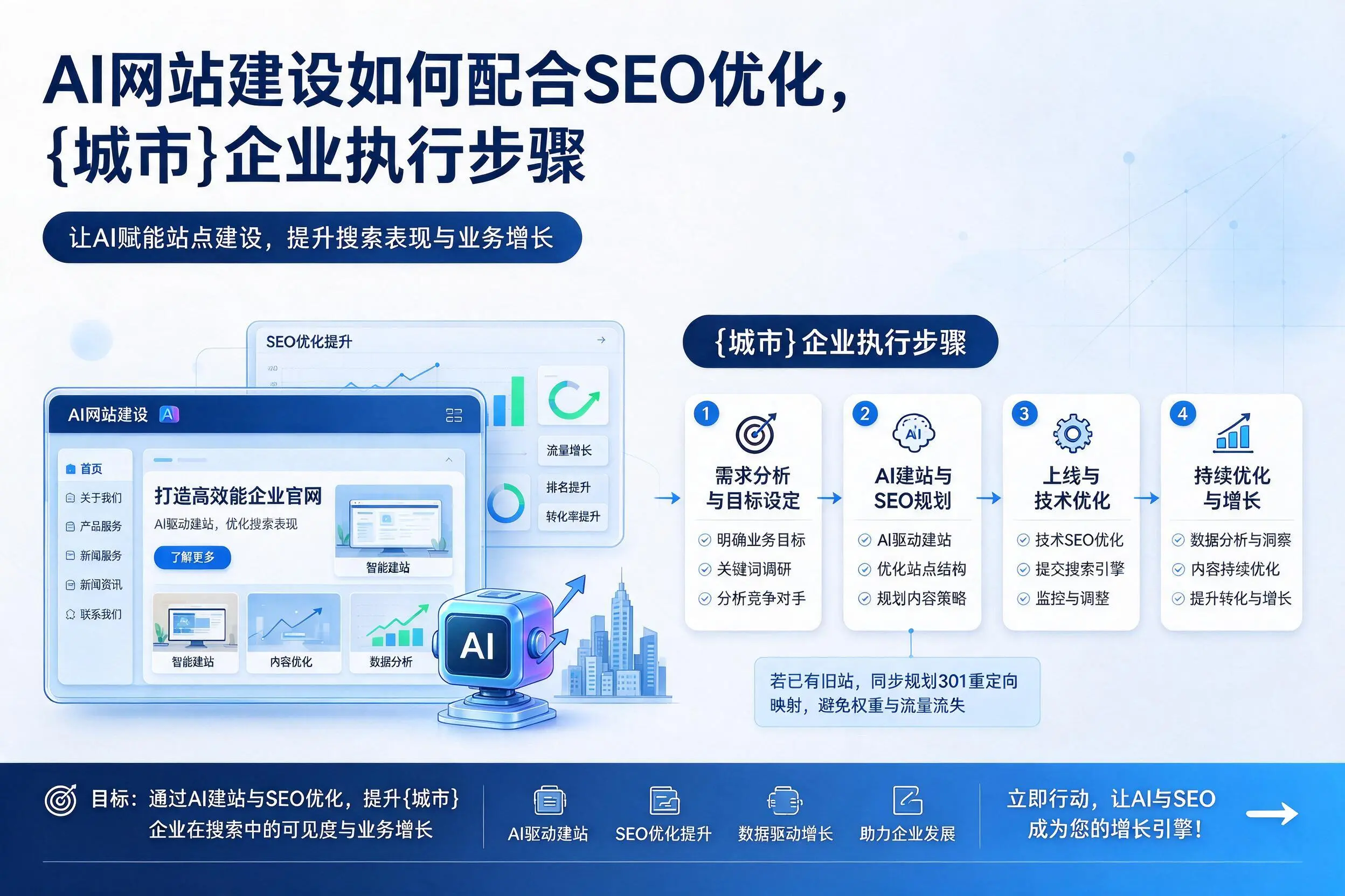 AI网站建设如何配合SEO优化,温州企业执行步骤