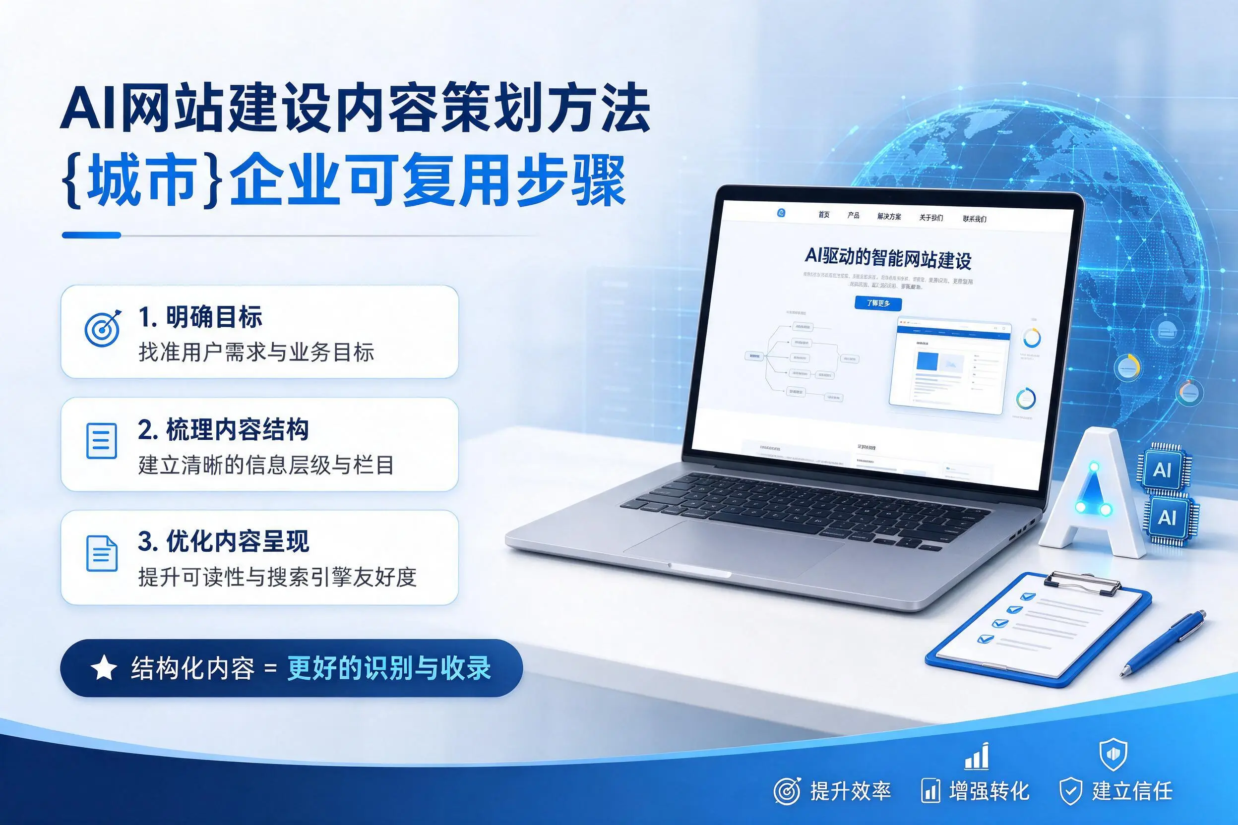 AI网站建设内容策划方法,温州企业可复用步骤